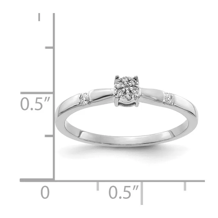 14k White Gold Real Diamond Cluster Ring Goldia Rings