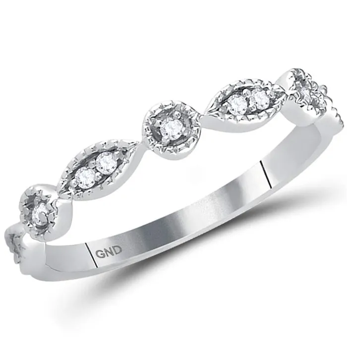 14k White Gold Round Diamond Classic Stackable Band Ring 110 Cttw gndatlanta Rings 14k White Gold Round Diamond Classic Stackable Band Ring 110 Cttw gndatlanta Rings