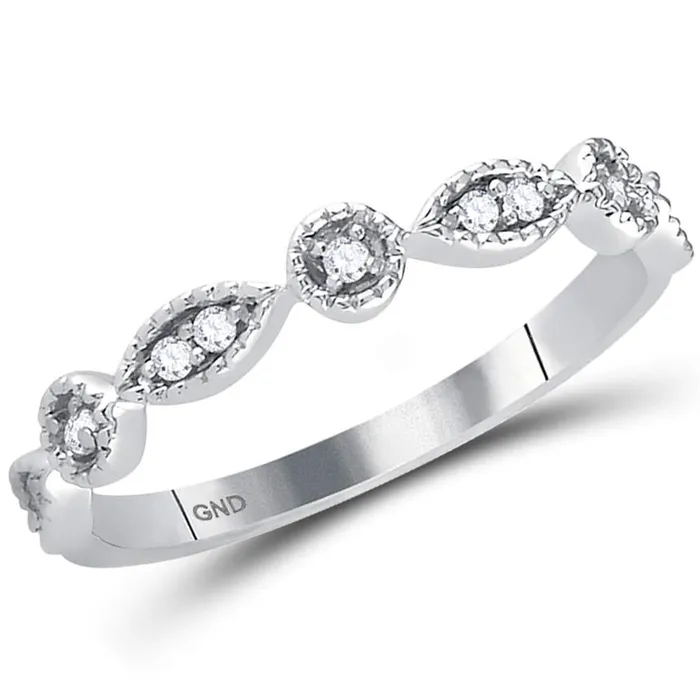 14k White Gold Round Diamond Classic Stackable Band Ring 110 Cttw gndatlanta Rings