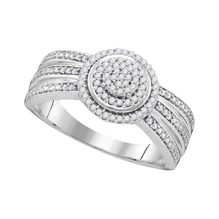 14k White Gold Round Diamond Cluster Bridal Engagement Ring 15 Cttw gndatlanta Rings 14k White Gold Round Diamond Cluster Bridal Engagement Ring 15 Cttw gndatlanta Rings