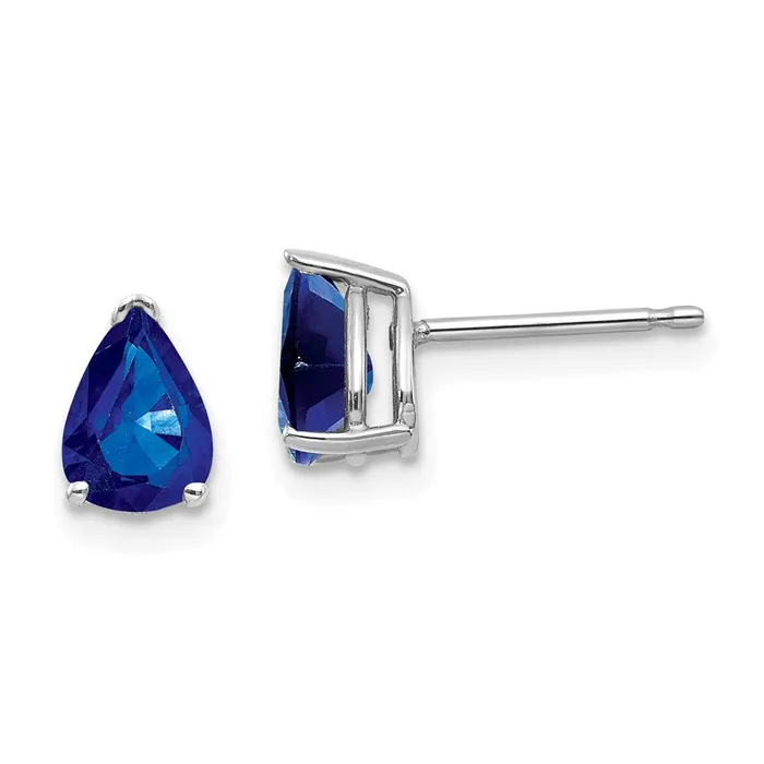 14k White Gold Sapphire Earrings Goldia Earrings