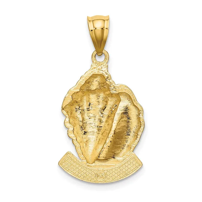 14k Yellow Gold AVALON Conch Shell Charm Goldia Charm Necklaces