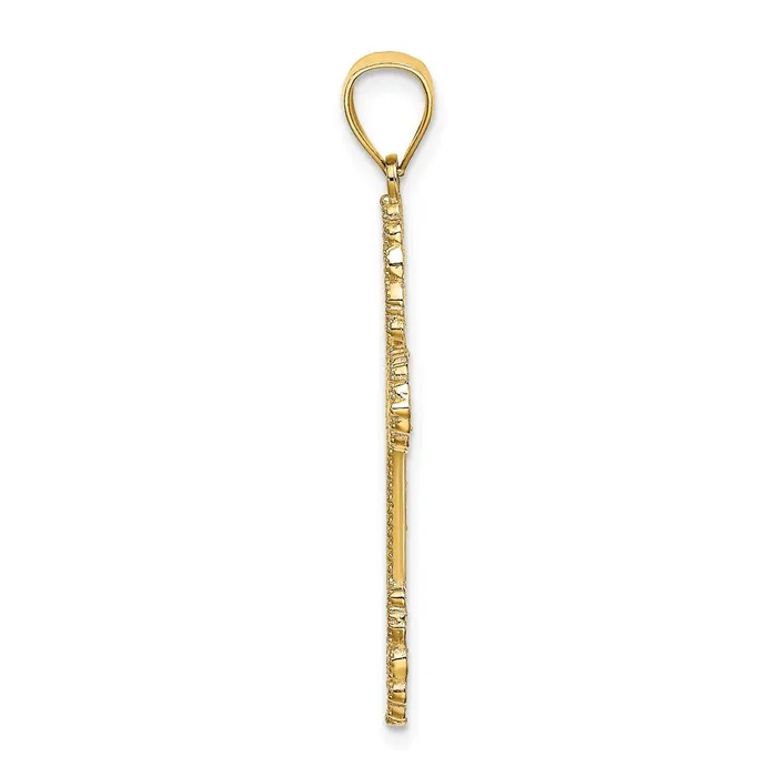 14k Yellow Gold Beaded Cross Charm Goldia Charm Necklaces