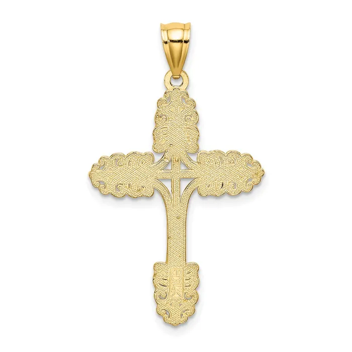 14k Yellow Gold Beaded Cross Charm Goldia Charm Necklaces