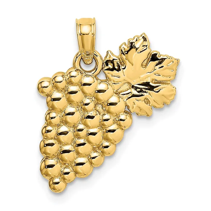 14k Yellow Gold Bunch Of Grapes Charm Goldia Charm Necklaces