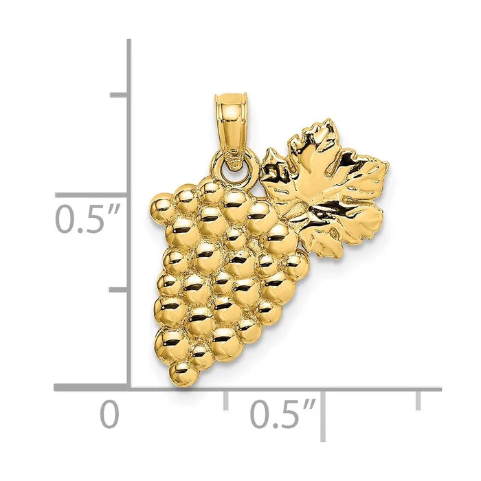 14k Yellow Gold Bunch Of Grapes Charm Goldia Charm Necklaces