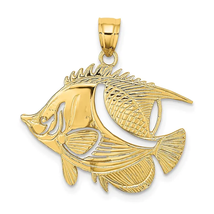 14k Yellow Gold Fish Charm Goldia Charm Necklaces