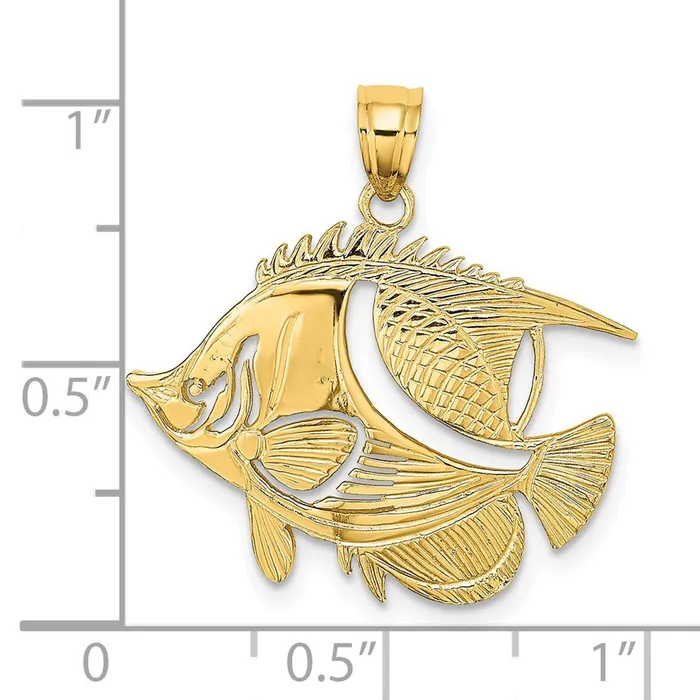 14k Yellow Gold Fish Charm Goldia Charm Necklaces