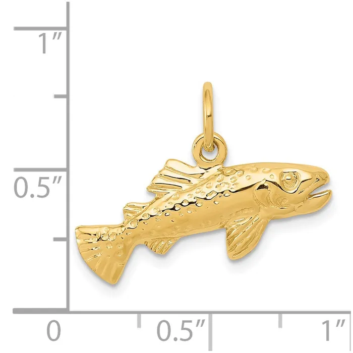 14k Yellow Gold Fish Charm Goldia Charm Necklaces
