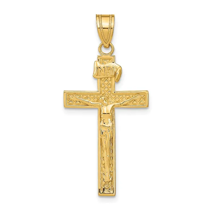 14k Yellow Gold INRI Crucifix Pendant Goldia PreStyled Sets