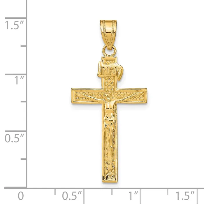 14k Yellow Gold INRI Crucifix Pendant Goldia PreStyled Sets