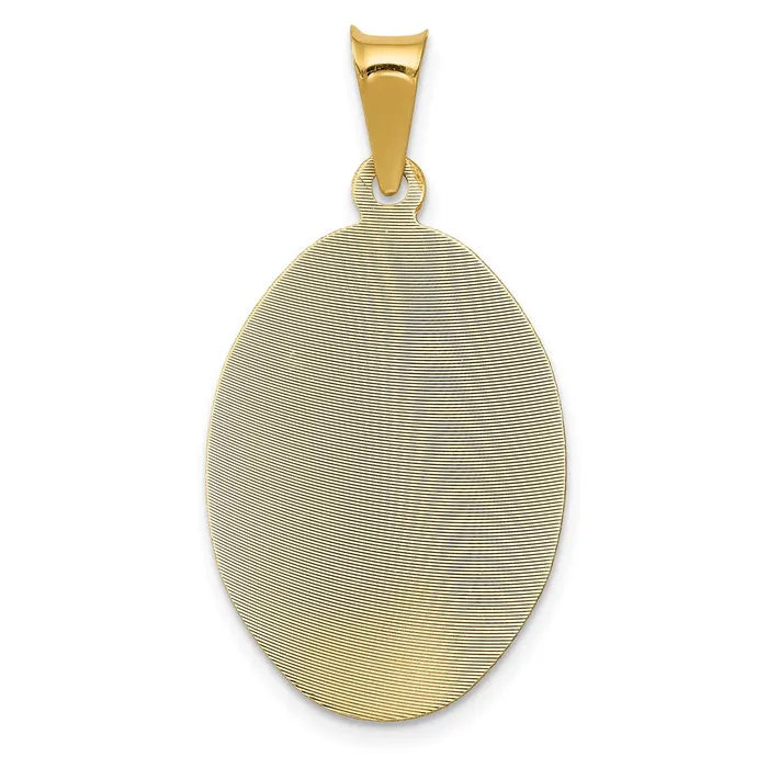 14k Yellow Gold Polished DC Lady Of Guadalupe Oval Pendant Goldia Necklaces