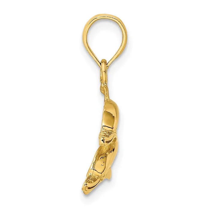 14k Yellow Gold Polished Engraved Dolphins Charm Goldia Charm Necklaces