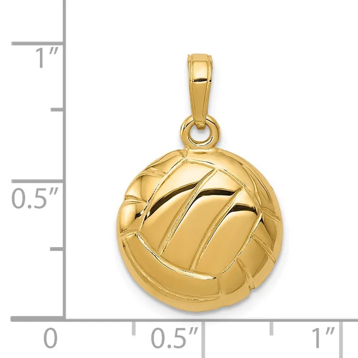 14k Yellow Gold Polished OpenBacked Volleyball Pendant Goldia PreStyled Sets