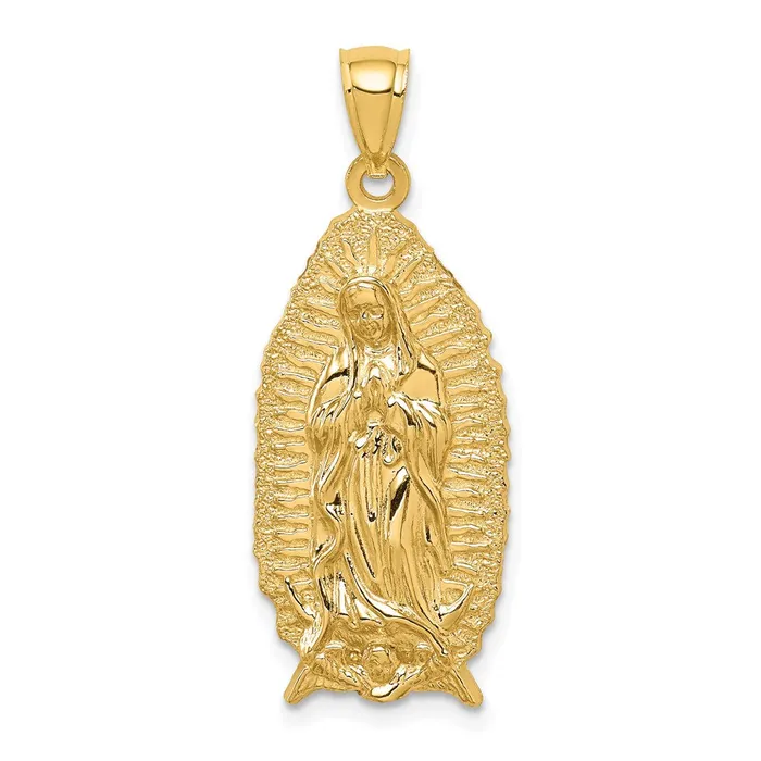 14k Yellow Gold Polished Textured Guadalupe Pendant Goldia PreStyled Sets 14k Yellow Gold Polished Textured Guadalupe Pendant Goldia PreStyled Sets