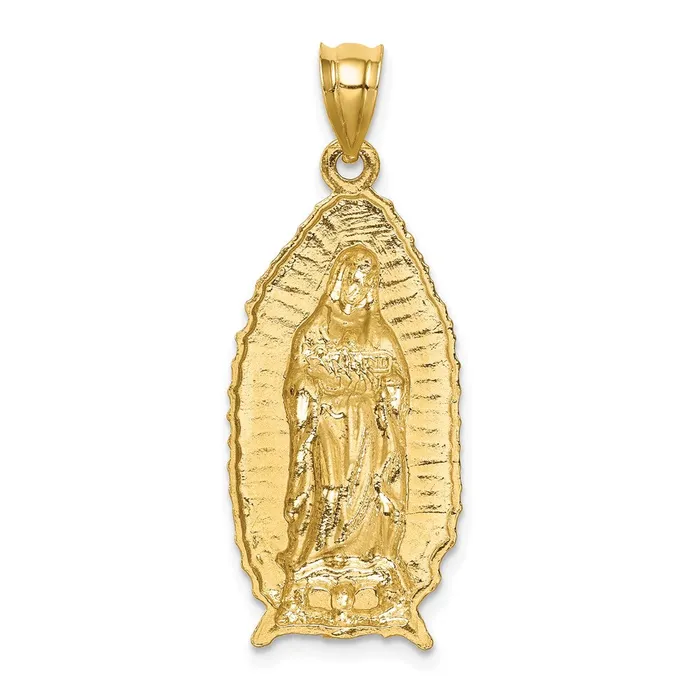 14k Yellow Gold Polished Textured Guadalupe Pendant Goldia PreStyled Sets