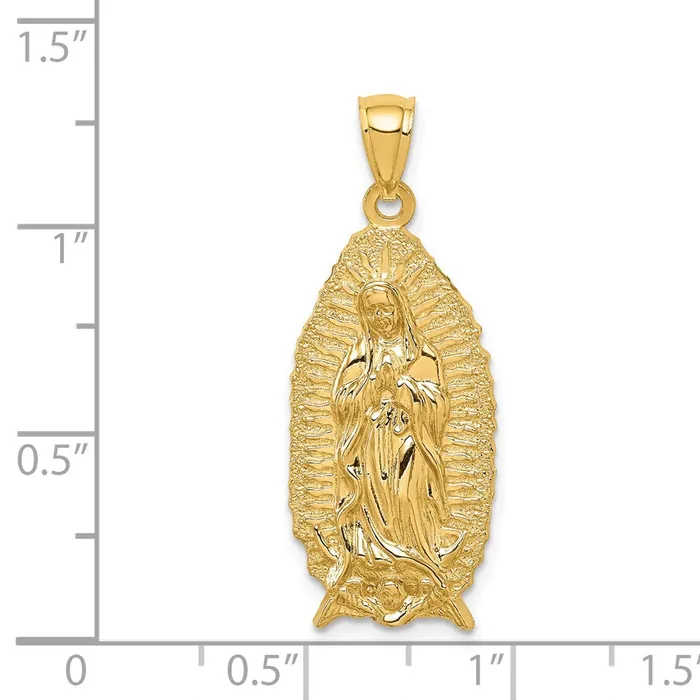 14k Yellow Gold Polished Textured Guadalupe Pendant Goldia PreStyled Sets