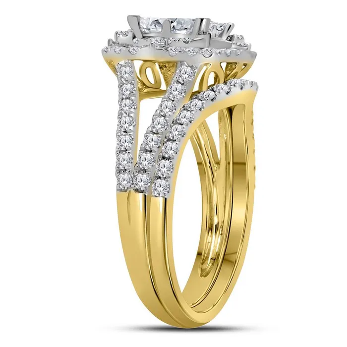 14k Yellow Gold Princess Diamond Bridal Wedding Ring Set 112 Cttw gndatlanta Rings