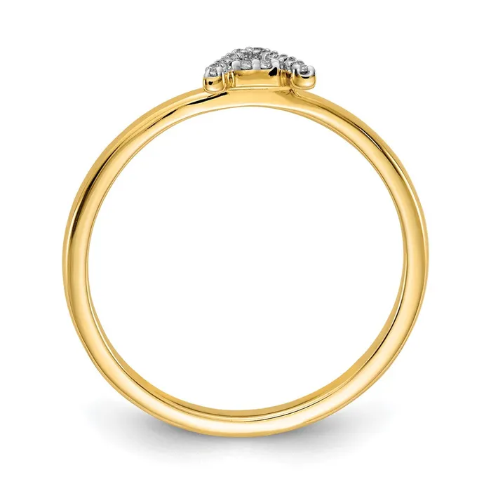 14k Yellow Gold Real Diamond Initial A Ring Goldiacom Rings