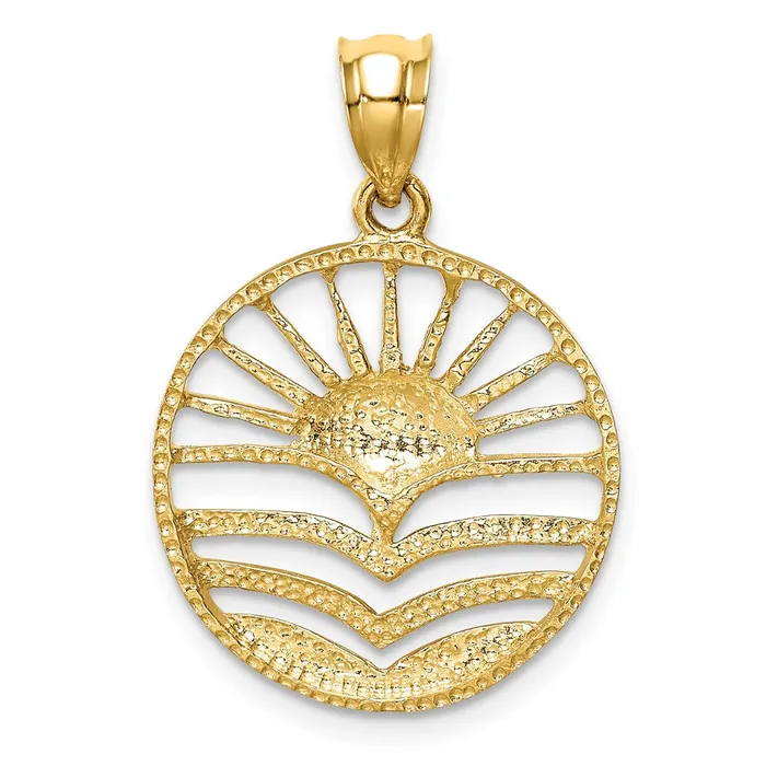 14k Yellow Rhodium Gold White Rhodium Polished Sun Set Pendant Goldia PreStyled Sets
