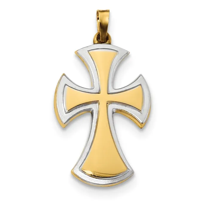14k Yellow u0026 Rhodium Gold wRhodium Polished u0026 Satin Cross Pendant Goldia Necklaces 14k Yellow u0026 Rhodium Gold wRhodium Polished u0026 Satin Cross Pendant Goldia Necklaces