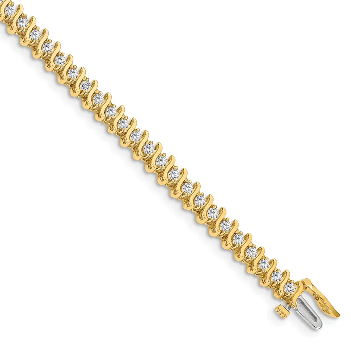 Bracelets Goldia 14k Yellow Gold 1 78 Ct Lab Grown Diamond VSSI G Round Tennis Bracelet Bracelets Goldia 14k Yellow Gold 1 78 Ct Lab Grown Diamond VSSI G Round Tennis Bracelet