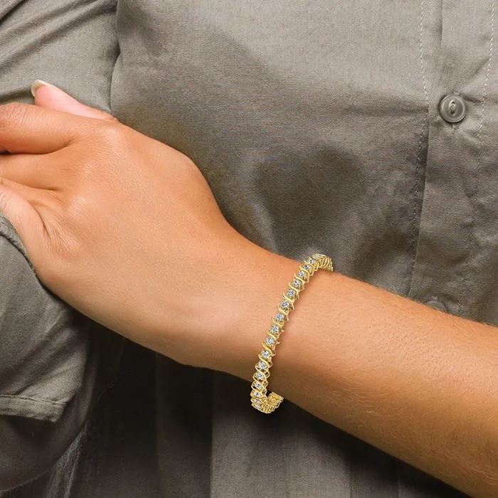 Bracelets Goldia 14k Yellow Gold 1 78 Ct Lab Grown Diamond VSSI G Round Tennis Bracelet