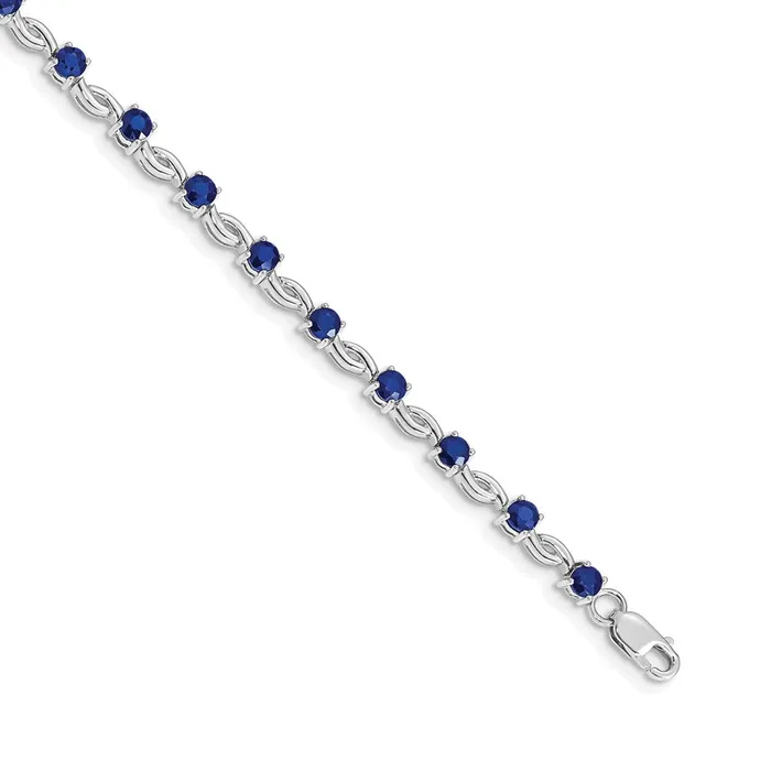 Bracelets goldiaca 14k White Gold Sapphire Bracelet