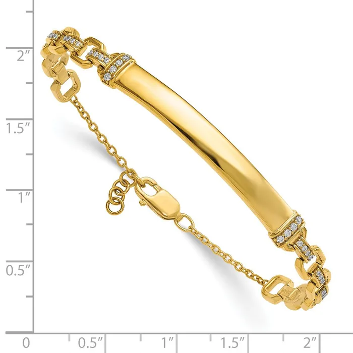 Bracelets goldiaca 14k Yellow Gold Natural Diamond ID Bracelet