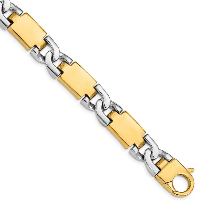 Bracelets Solid 14K Twotone Gold 9 inch 109mm Hand Polished Fancy Link with Fancy Lobster Clasp Bracelet MDS Bracelets Solid 14K Twotone Gold 9 inch 109mm Hand Polished Fancy Link with Fancy Lobster Clasp Bracelet MDS