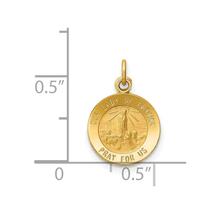 Charm Necklaces 14k Yellow Gold Our Lady of Fatima Medal Charm Goldia