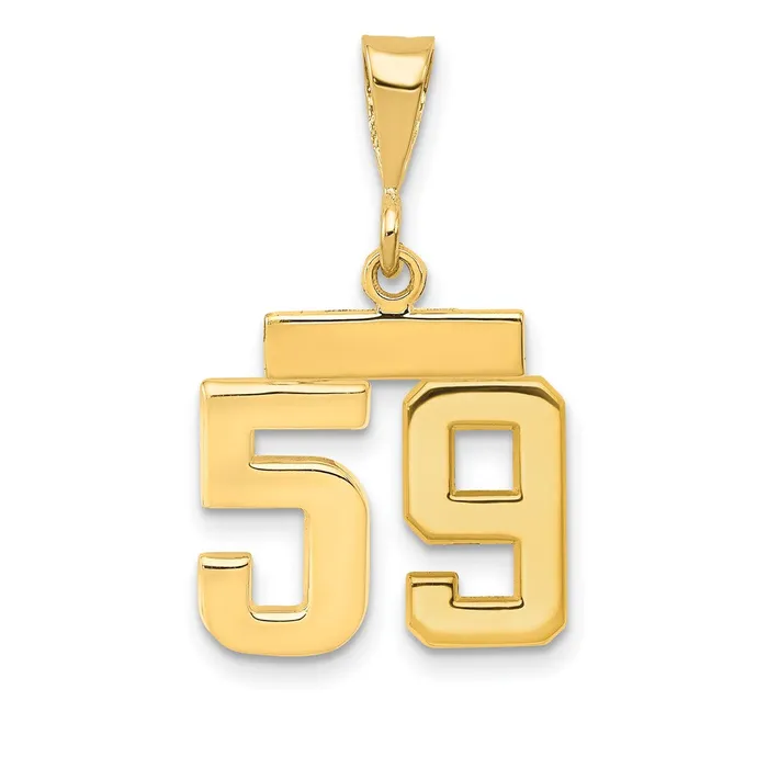 Charm Necklaces 14k Yellow Gold Small Polished Number 59 Charm Goldia