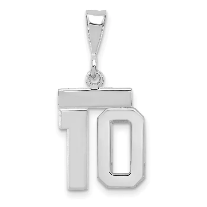 Charm Necklaces Goldia 14k White Goldw Small Polished Number 10 Charm