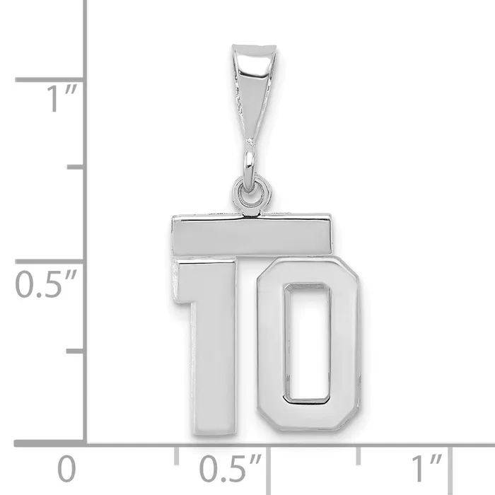 Charm Necklaces Goldia 14k White Goldw Small Polished Number 10 Charm