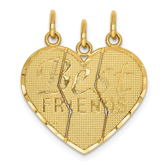 Charm Necklaces Goldia 14k Yellow Gold 3 piece Breakapart BEST FRIENDS Charm Set