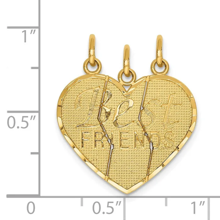 Charm Necklaces Goldia 14k Yellow Gold 3 piece Breakapart BEST FRIENDS Charm Set