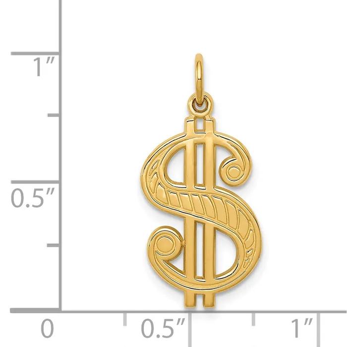 Charm Necklaces Goldia 14k Yellow Gold Dollar Sign Charm