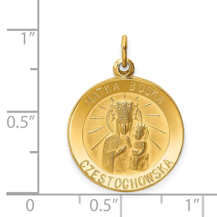 Charm Necklaces Goldia 14k Yellow Gold Matka Boska Medal Charm