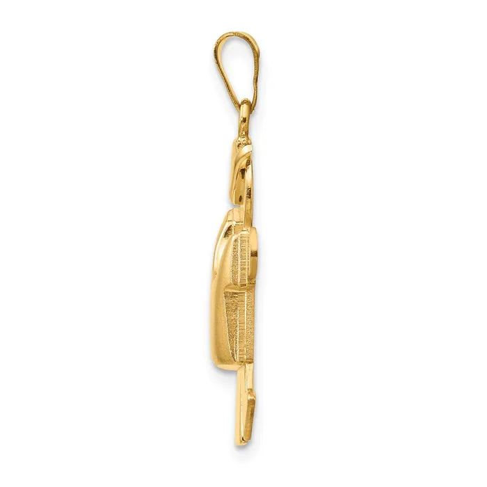 Charm Necklaces Goldia 14k Yellow Gold Puffed Boy with Hat on Left Engravable Charm