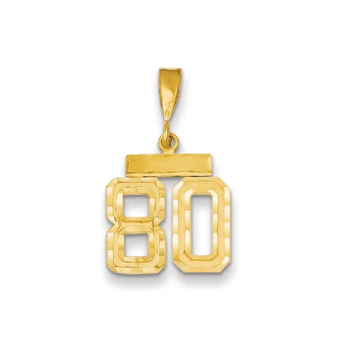 Charm Necklaces Goldia 14k Yellow Gold Small Brushed Diamondcut Number 80 Charm Charm Necklaces Goldia 14k Yellow Gold Small Brushed Diamondcut Number 80 Charm