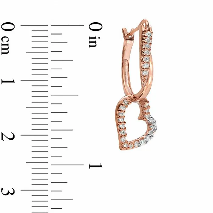 Earrings 025 CT TW Diamond Heart Hoop Earrings in 10K Rose Gold Goldia Earrings 025 CT TW Diamond Heart Hoop Earrings in 10K Rose Gold Goldia