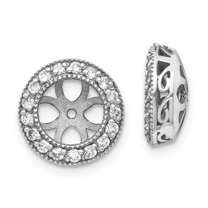 Earrings 14k White Gold A Diamond Earring Jacket goldiaca