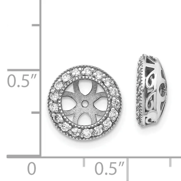 Earrings 14k White Gold A Diamond Earring Jacket goldiaca