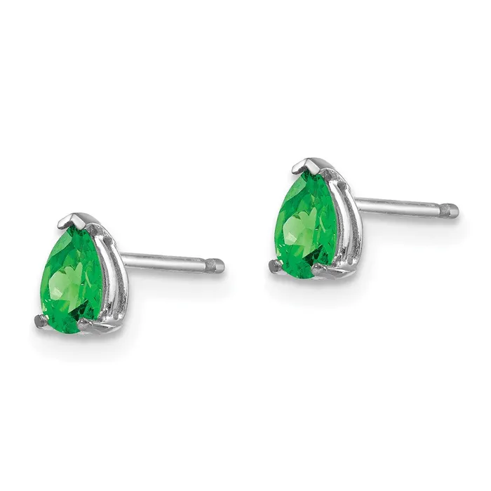 Earrings 14k White Gold Tsavorite Earrings Goldia