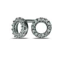 Earrings Goldia 01 CTTW Diamond Circle Stud Earrings in Sterling Silver