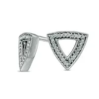 Earrings Goldia 01 CT TW Diamond Open Triangle Stud Earrings in Sterling Silver