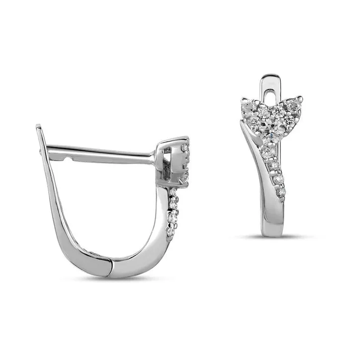 Earrings Goldia 02 CT TW Diamond Heart on Hoop Earrings in 10K White Gold Earrings Goldia 02 CT TW Diamond Heart on Hoop Earrings in 10K White Gold