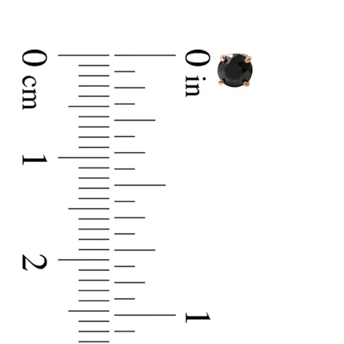 Earrings Goldia 033 CT TW Enhanced Black Diamond Solitaire Stud Earrings in 14K Rose Gold Earrings Goldia 033 CT TW Enhanced Black Diamond Solitaire Stud Earrings in 14K Rose Gold
