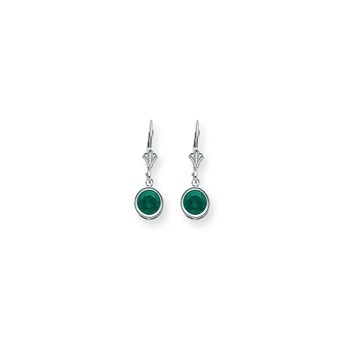 Earrings Goldia 14k White Gold 6mm Mount St Helens leverback Earrings