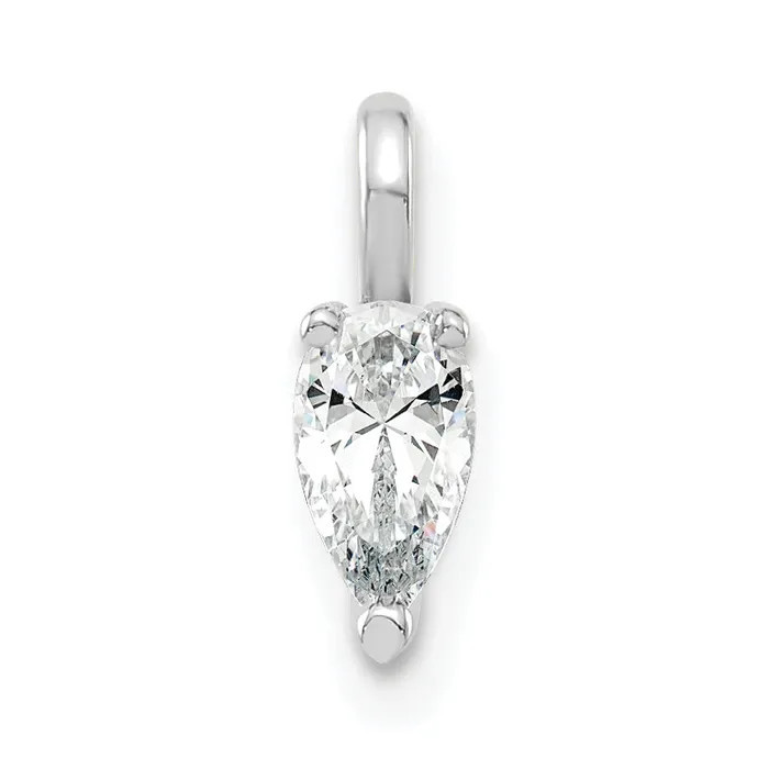 Earrings Goldia 14K White Gold Lab Grown Diamond VSSI G 585x30mm Pear Solitaire Pendan